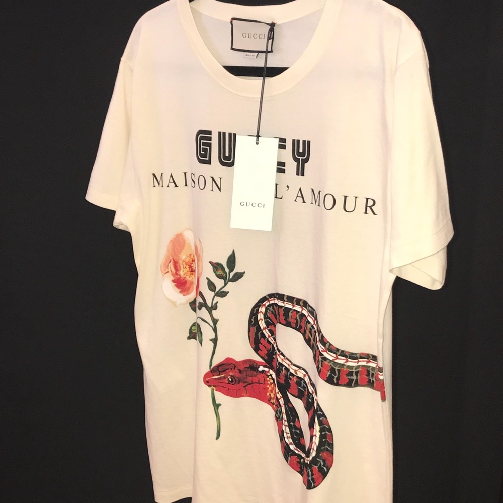 Gucci (Guccy) Oversize Snake Print T-Shirt
